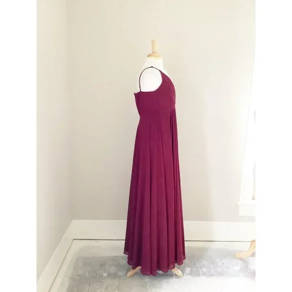 Lulu's Burgundy Red Sleeveless V-Neck Maxi Dress S - Picture 2 of 9